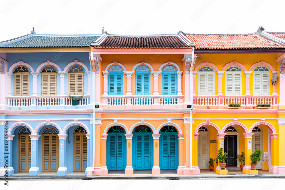 Colorful building in old town of Phuket, Thailand.