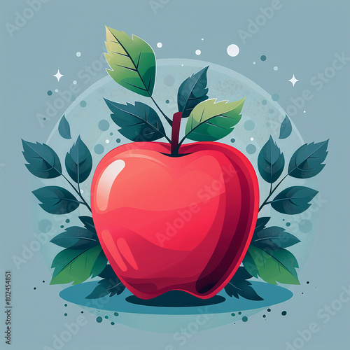 Cute apple illustration background