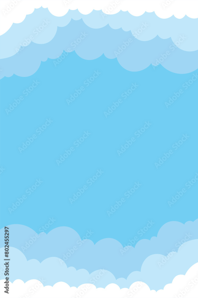 sky and cloud background, blue background, vector illustration, cloud background.	
