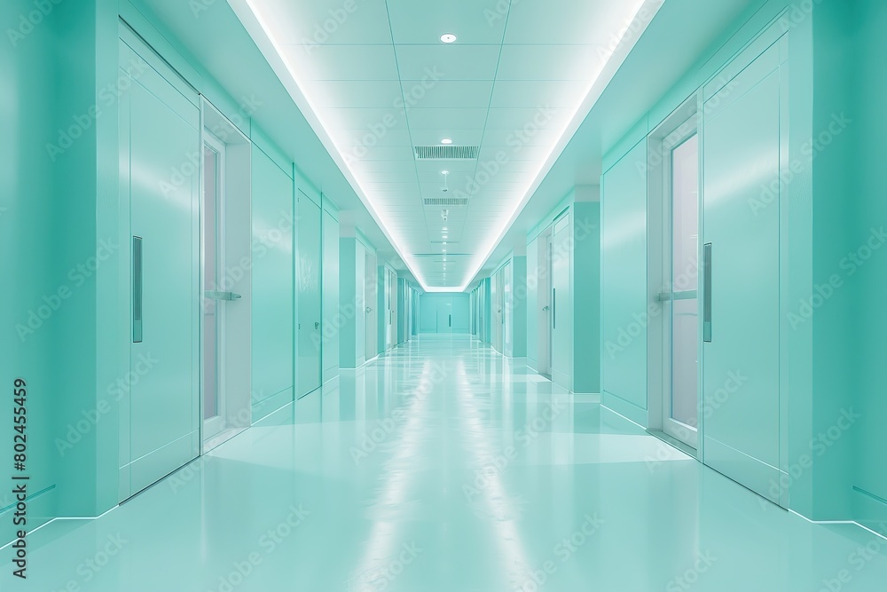 Obraz premium Empty modern hospital corridor