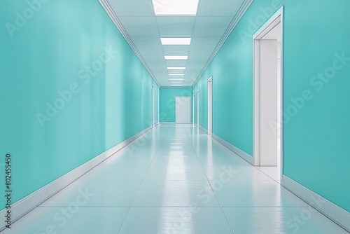 Empty modern hospital corridor