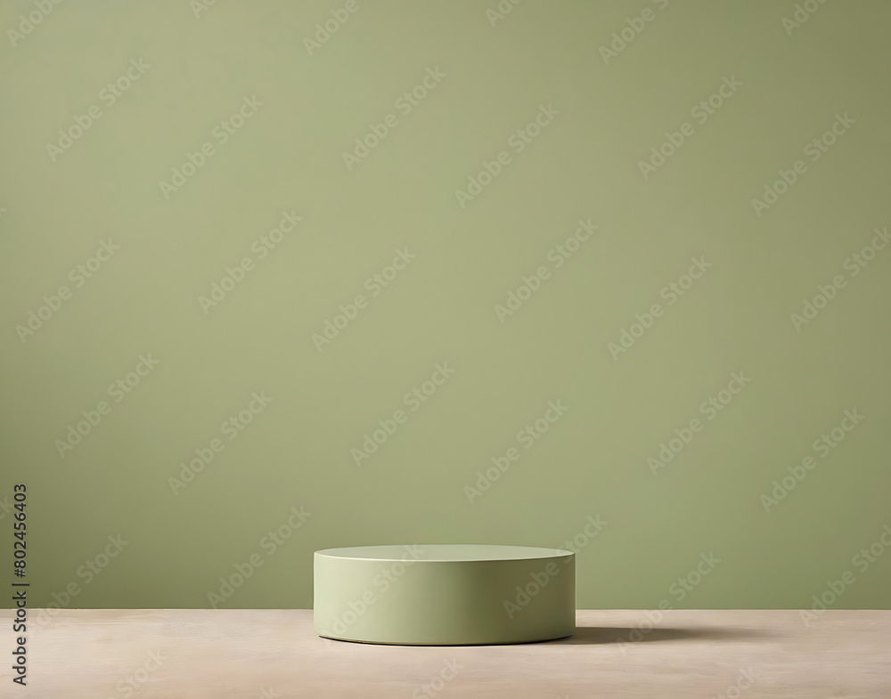 Demonstration podium - olive stand on an olive background. Demonstration podium - olive stand on an olive background.