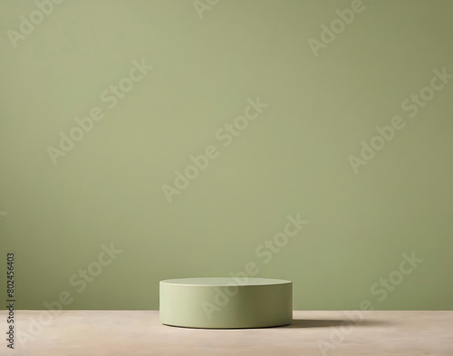 Wallpaper Mural Demonstration podium - olive stand on an olive background. Torontodigital.ca