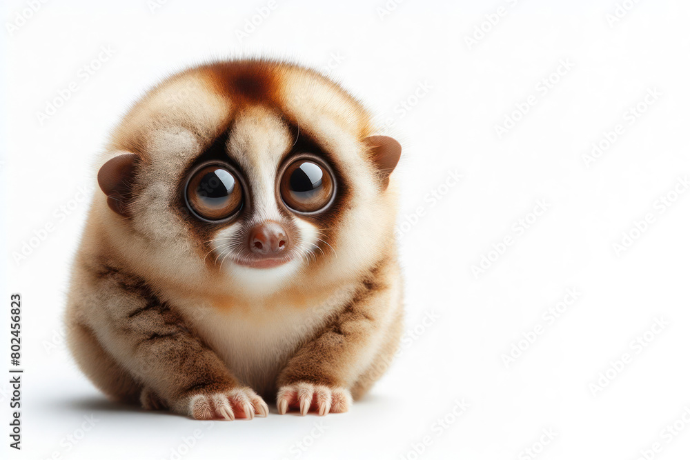 Slow loris on white background Slow loris on white background