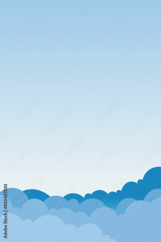 sky and cloud background, blue background, vector illustration, cloud background.	