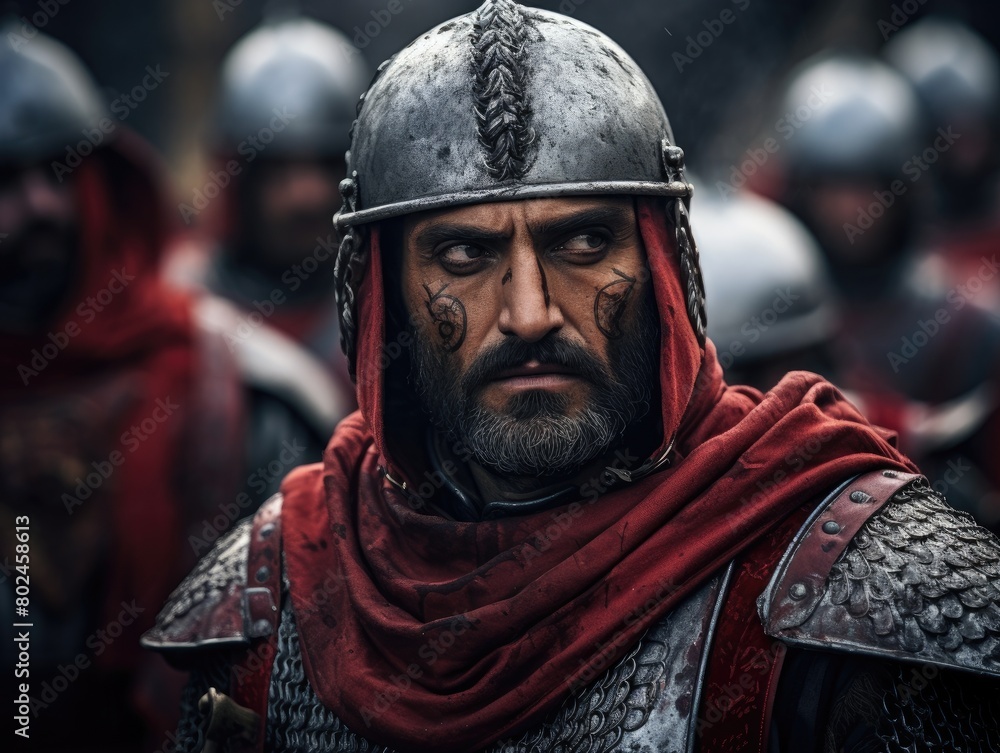 Fierce Medieval Warrior in Armor Fierce Medieval Warrior in Armor