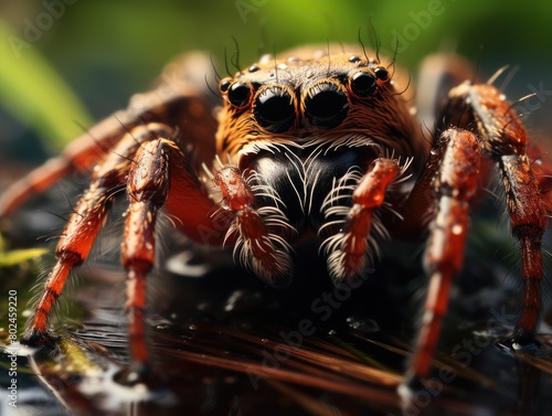 Extreme Close-Up of a Colorful Spider