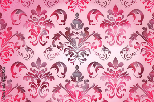Floral pattern pink background for wedding decor or invitation design layout. 