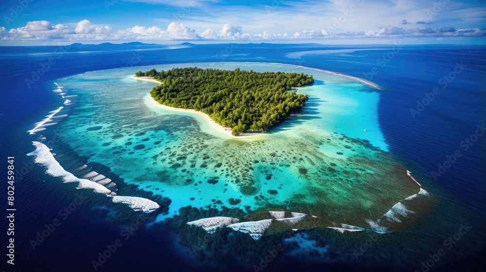 Stunning Tropical Island Aerial View