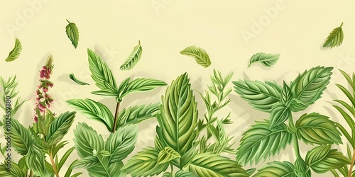 Alternative medicine with medicinal herbs background picture  