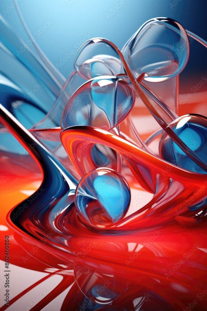 Vibrant Abstract Glass Sculpture Vibrant Abstract Glass Sculpture