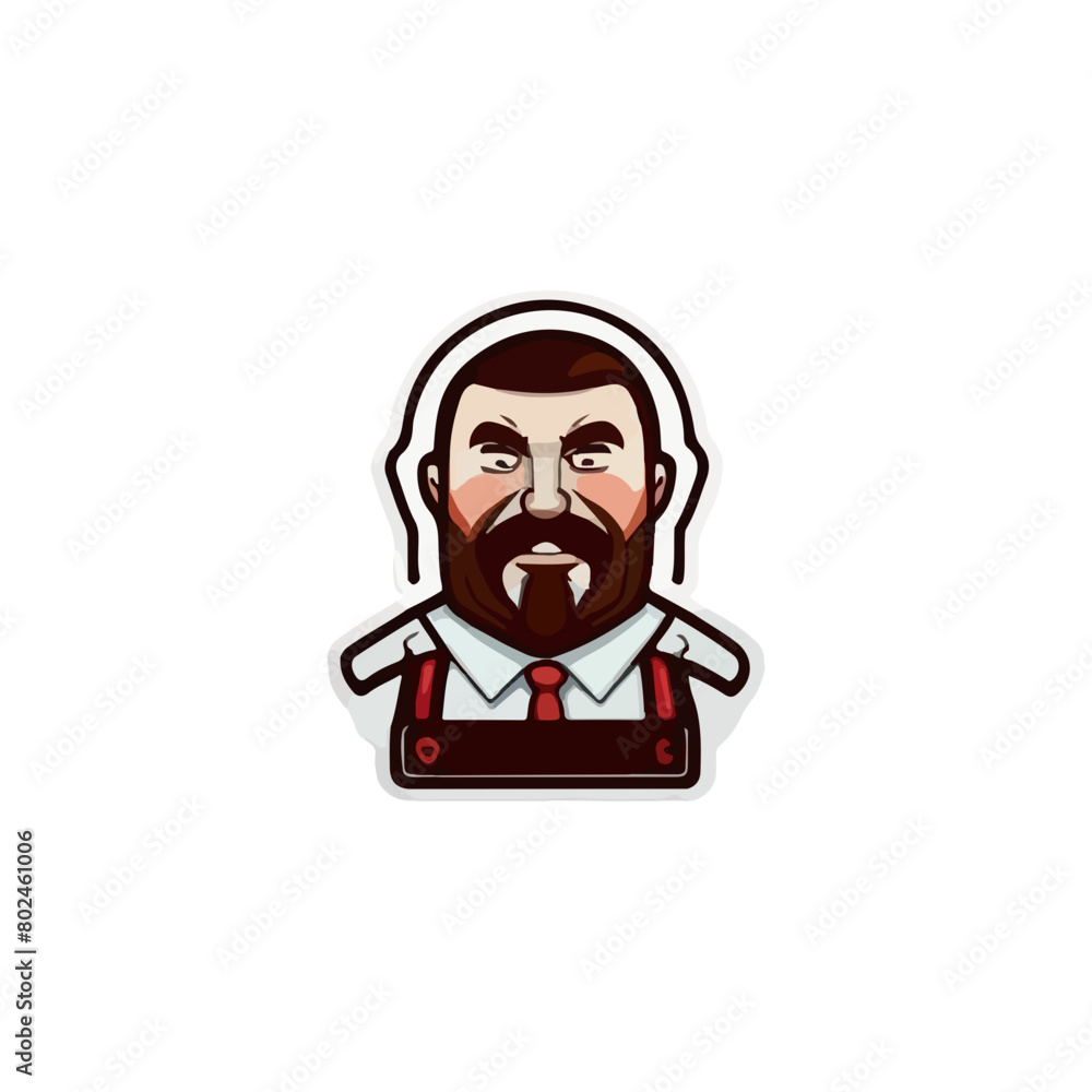 Emblem of Butcher meat shop. Chef with knives logo, vector illustration. Emblem of Butcher meat shop. Chef with knives logo, vector illustration.