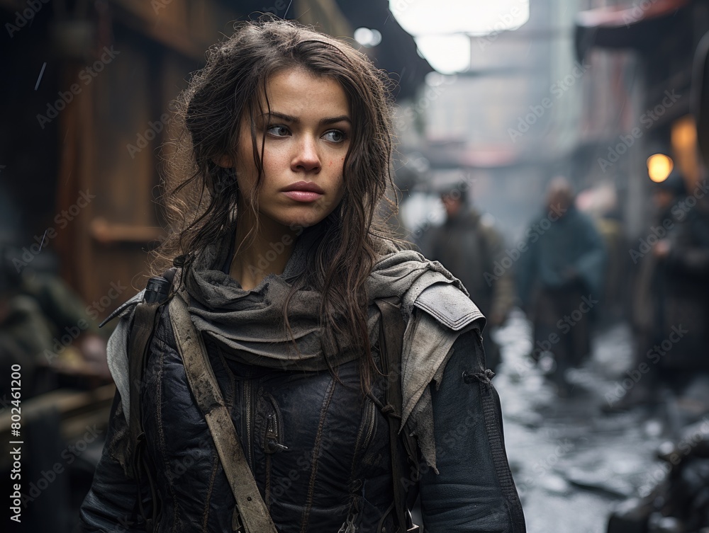 Determined Young Woman in Urban Setting Determined Young Woman in Urban Setting