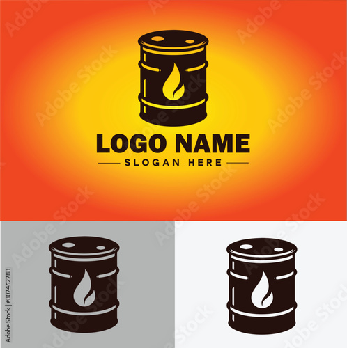 oil drum icon barrel oil Drop Blob Dribble Gallon fuel industry logo modern flat app business vector logo
