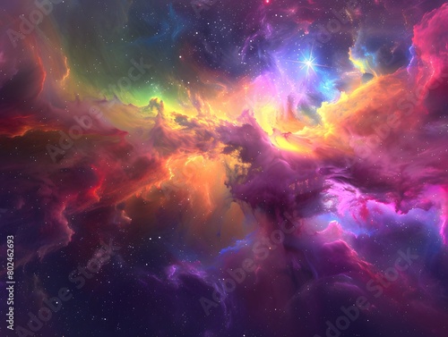 Expanding Nebula: Dynamic and Captivating Cosmic Evolution