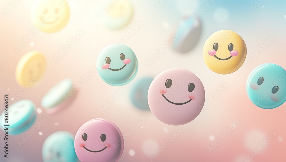 Fototapeta premium Whimsy in Pixels: Funny Emoji Background Adds Playful Touch to Any Setting