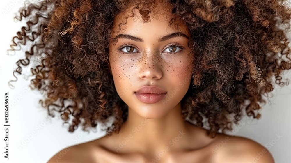 Fototapeta premium Close-Up of a Woman With Freckles