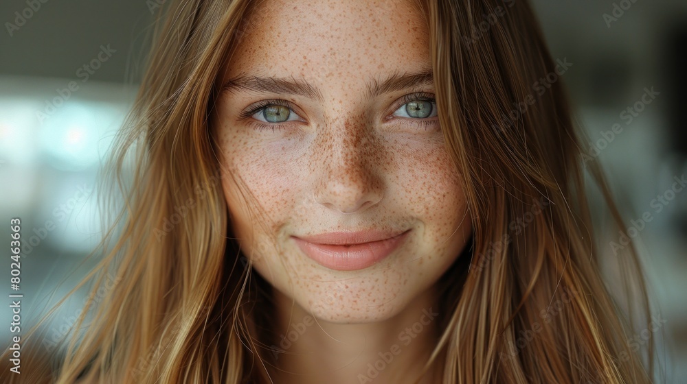 Close-Up of Woman With Freckles Close-Up of Woman With Freckles