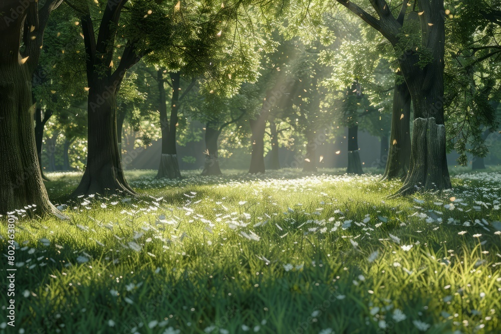 Fototapeta premium Sunlit Forest Glade