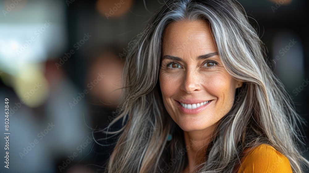 Smiling Grey-Haired Woman Smiling Grey-Haired Woman