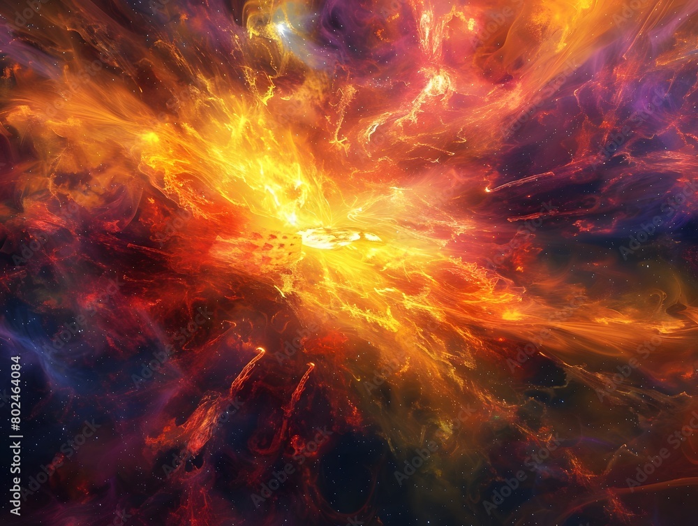 Vibrant Stellar Explosion Dynamic Cosmic Artwork