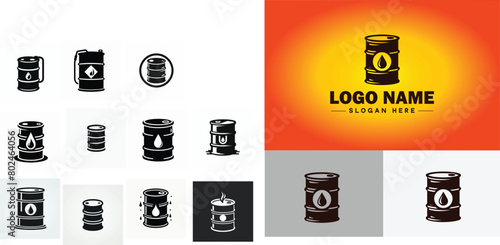 oil drum icon barrel oil Drop Blob Dribble Gallon fuel industry logo modern flat app business vector logo