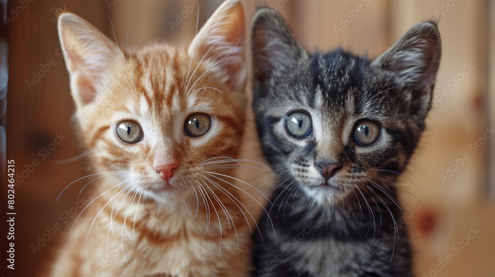 Two Kittens Sitting Together Two Kittens Sitting Together