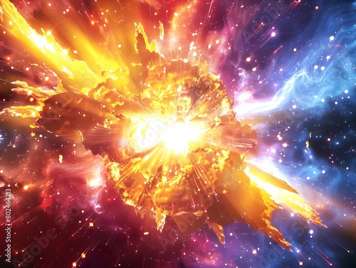 Cosmic Event Art Stunning Stellar Explosion Visualization