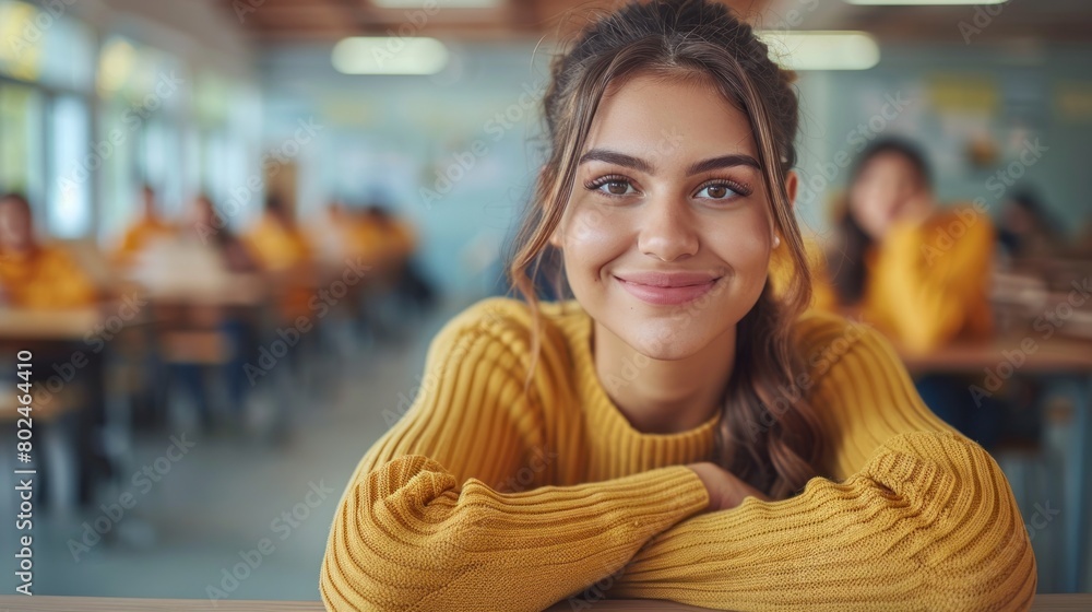 Woman Smiling at Table Woman Smiling at Table