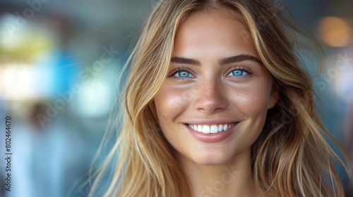 Close Up of Woman With Blue Eyes