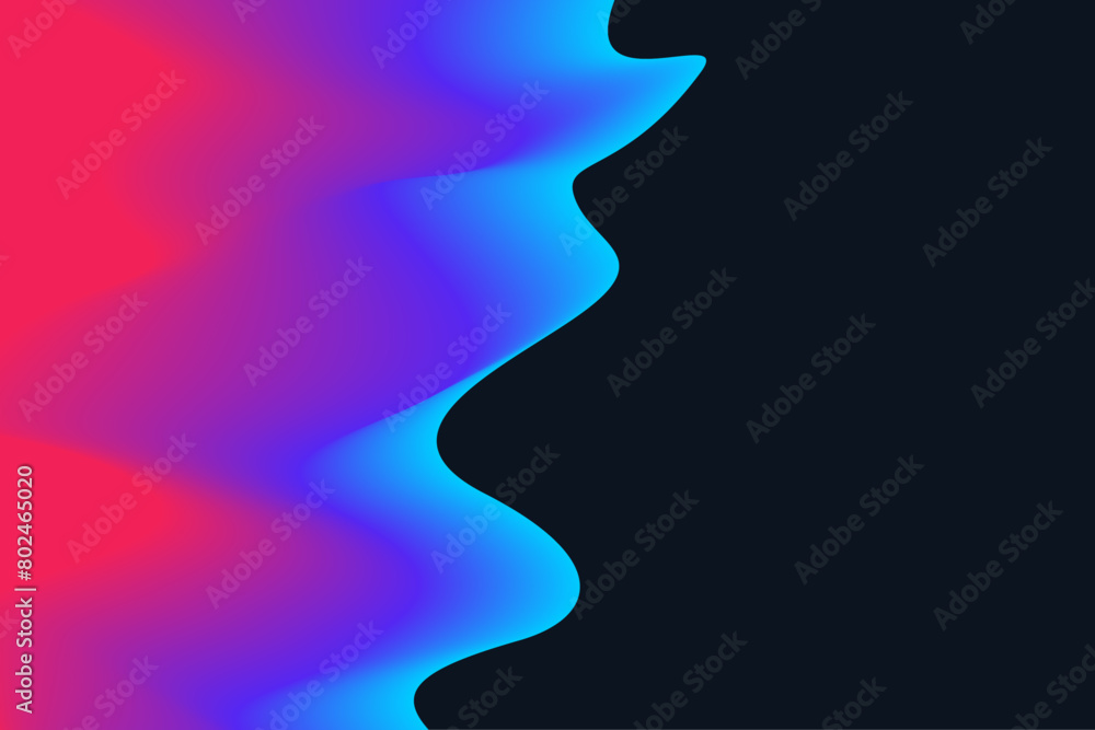 Wavy neon abstraction casting a holographic glow, the digital wave design features a bright gradient on a sleek black backdrop Wavy neon abstraction casting a holographic glow, the digital wave design features a bright gradient on a sleek black backdrop