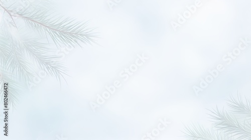 Subtle watercolor blend of frosty pine needles on a pale blue canvas  water color  drawing style  isolated clear background