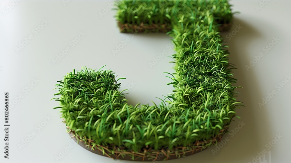 A beautiful Letter J written with grass isolated on white. A beautiful Letter J written with grass isolated on white.