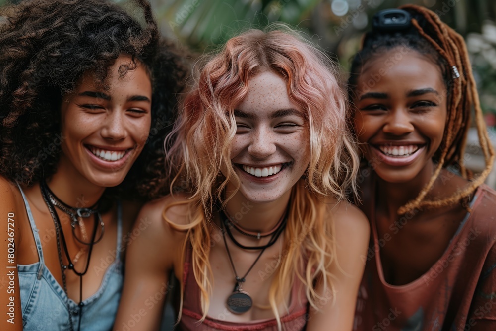 Fototapeta premium Group of diverse young adults laughing together