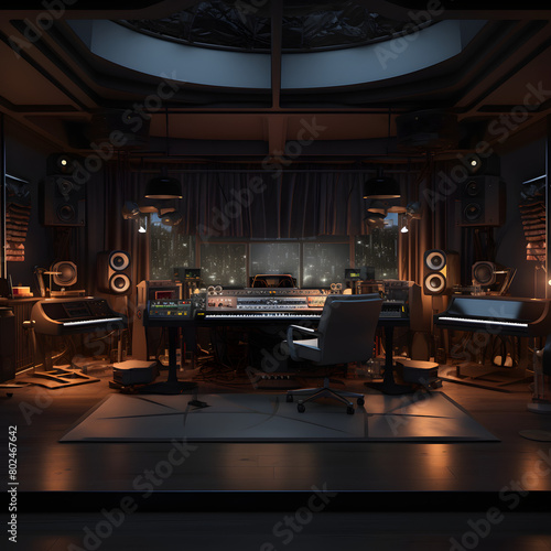 futuristic recording studio