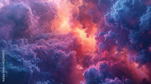 A colorful cloud filled with purple and red clouds