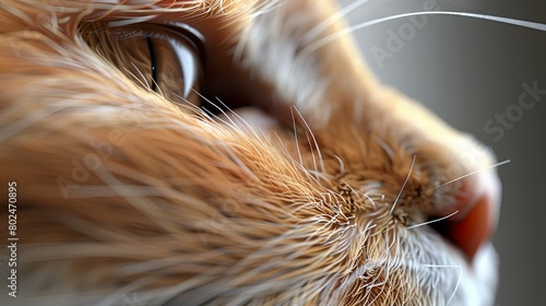 Close up portrait of cute cat. Detailed image of a cat's face in profile. Fluffy pet is staring at something. Illustration for cover, card, postcard, interior design, decor or print. © Login