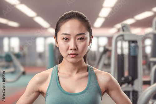 Free Download Asian Athlete in Intense Gym Training - GFXLoad
