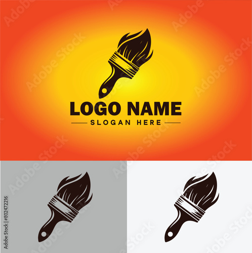 Paint brush icon house paint painting services logo modern flat app business vector logo