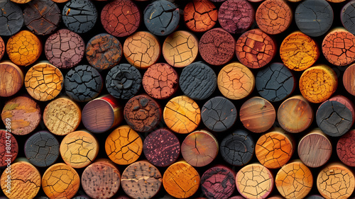 Seamless pattern of many previously used wine bottle corks