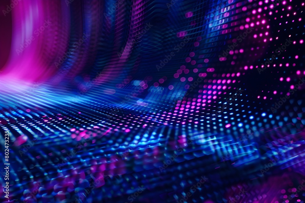 Abstract futuristic technology background with blue and purple neon light, digital wallpaper design for computer screen or banner, geometric grid pattern, dark background with glowing lines and dots, Abstract futuristic technology background with blue and purple neon light, digital wallpaper design for computer screen or banner, geometric grid pattern, dark background with glowing lines and dots,