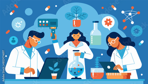 A team of scientists feverishly worked in their lab experimenting with various compounds and technologies in hopes of creating a revolutionary.