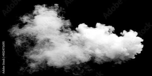 cloud shape white smoke texture on black background