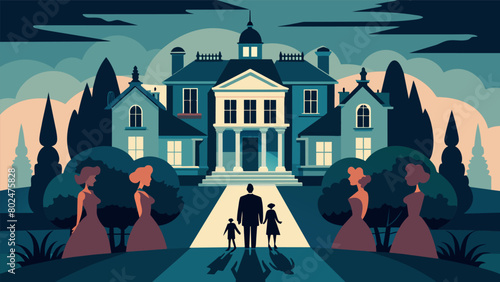 In the wealthy neighborhoods the opulent mansions cast shadows of doubt on the true nature and intentions of their affluent owners..