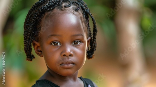 African baby girl with braids