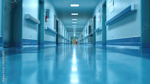 Medical hospital background image, soft focus technology, photo style,