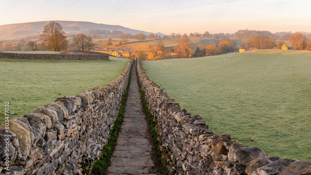 A tranquil scene from Grassington in the Yorkshire Dales National Park, England.