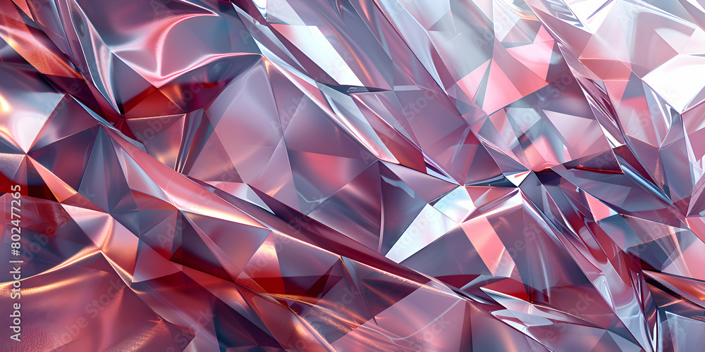 A photo capturing a geometric abstract with interwoven shapes in metallic shades, reflecting light to create a luminous effect A photo capturing a geometric abstract with interwoven shapes in metallic shades, reflecting light to create a luminous effect