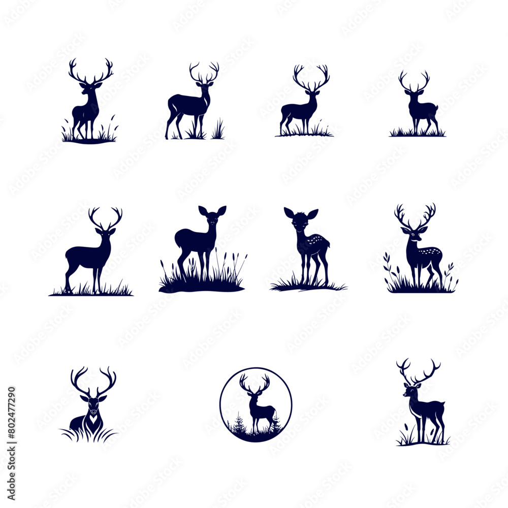 Naklejka premium Adorable Deer Logo Designs
