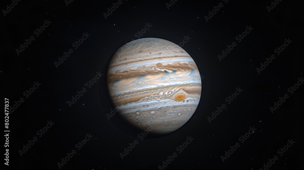 Jupiter, the fifth planet from the Sun, captured against the darkness of space. Jupiter, the fifth planet from the Sun, captured against the darkness of space.